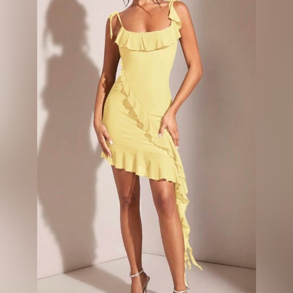 Yellow Ruffle Dress - Picture 2 of 3
